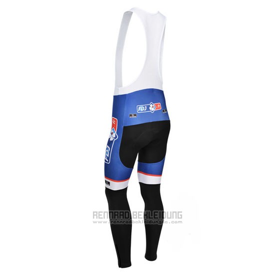 2013 Fahrradbekleidung FDJ Blau Trikot Langarm und Tragerhose